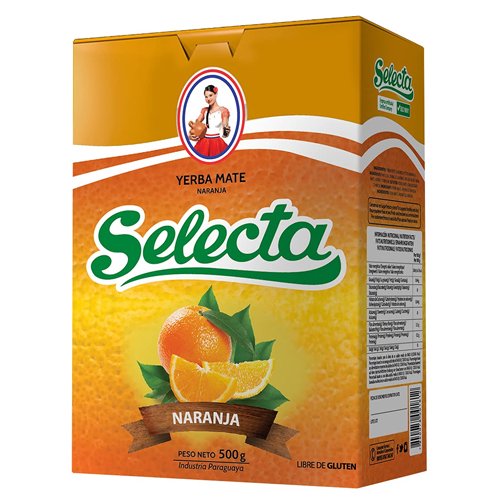 グリーンマテ茶(オレンジ) セレクタ SELECTA YERBA MATE NARANJA 500g - ブラジル 食品・ペルー食品の通販・卸なら、キョウダイマーケット♪大人気アサイー、その他アサイー関連商品も激安販売中！！