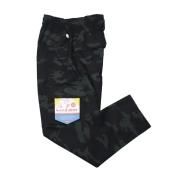 COOKMAN Chef Pants Cargo Ripstop Woodland Camo Black