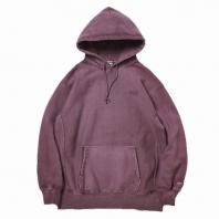 <font size=5>SAYHELLO</font><br>Cash Logo Embroidery Pigment Dyed Heavy Hoodie<br>Dark Purple<br>