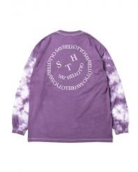 <font size=5>SAYHELLO</font><br>Face Logo Sleeve dyed L/S Tee<br>Light Purple<br>