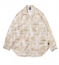 <font size=5>APPLEBUM</font><br>Bandanna Marble Open Collar L/S Shirt<br>Beige<br>