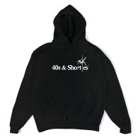 <font size=5>40’s&Shorties</font><br> Text Logo Pole Hoodie <br> Black <br>