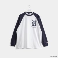 <font size=5>APPLEBUM</font><br> Detroit Tigers LS Raglan Tshirt <br>Navy White<br>