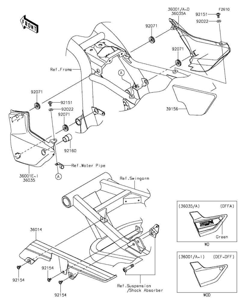 51] サイドカバー/チェーンカバー ZRX1200 DAEG 2014(ZR1200DEFA) - Kawasaki純正部品