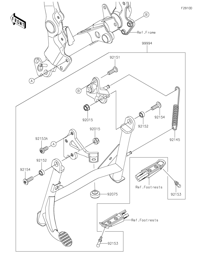 66] アクセサリ(センタースタンド) Z900RS 2019(ZR900CKFB) - Kawasaki純正部品