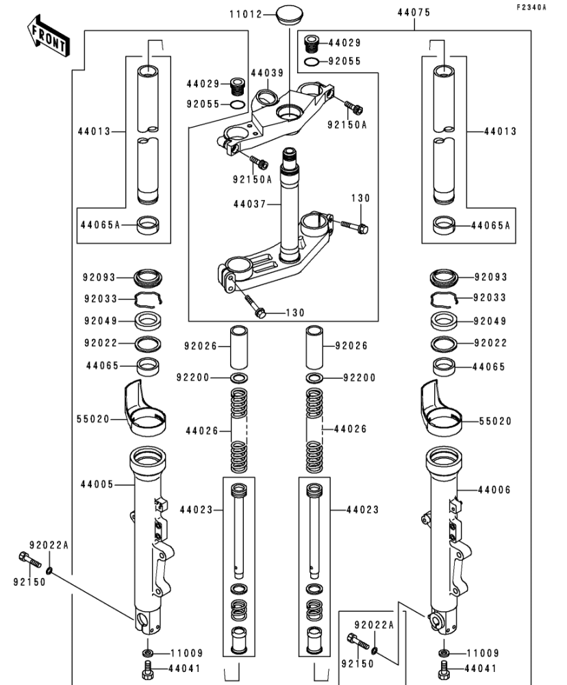 50] フロントフォーク(ZX900-A12) GPZ900R 1999(ZX900-A12) - Kawasaki