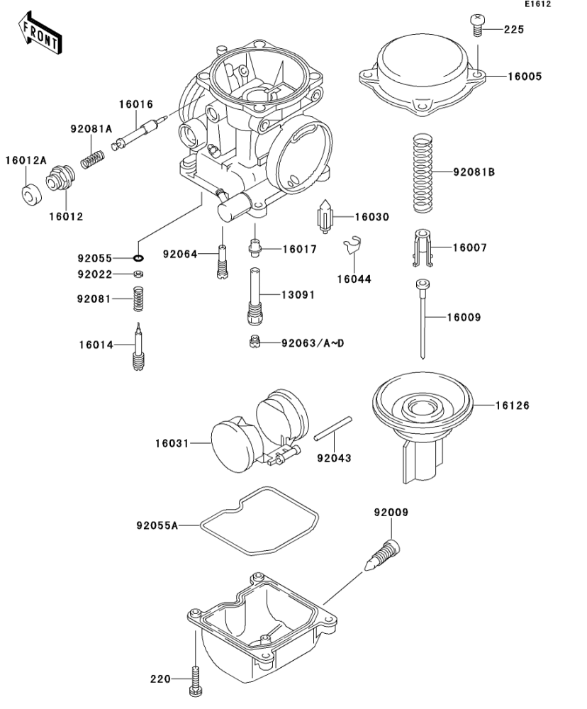 18] キャブレタパーツ ZRX-II 1996(ZR400-F2) - Kawasaki純正部品