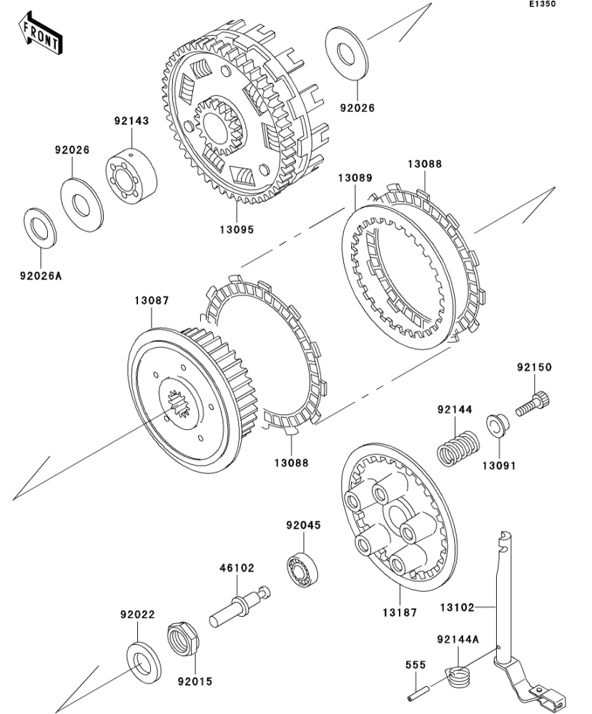 9] クラッチ ZRX-II 2005(ZR400-F10) - Kawasaki純正部品