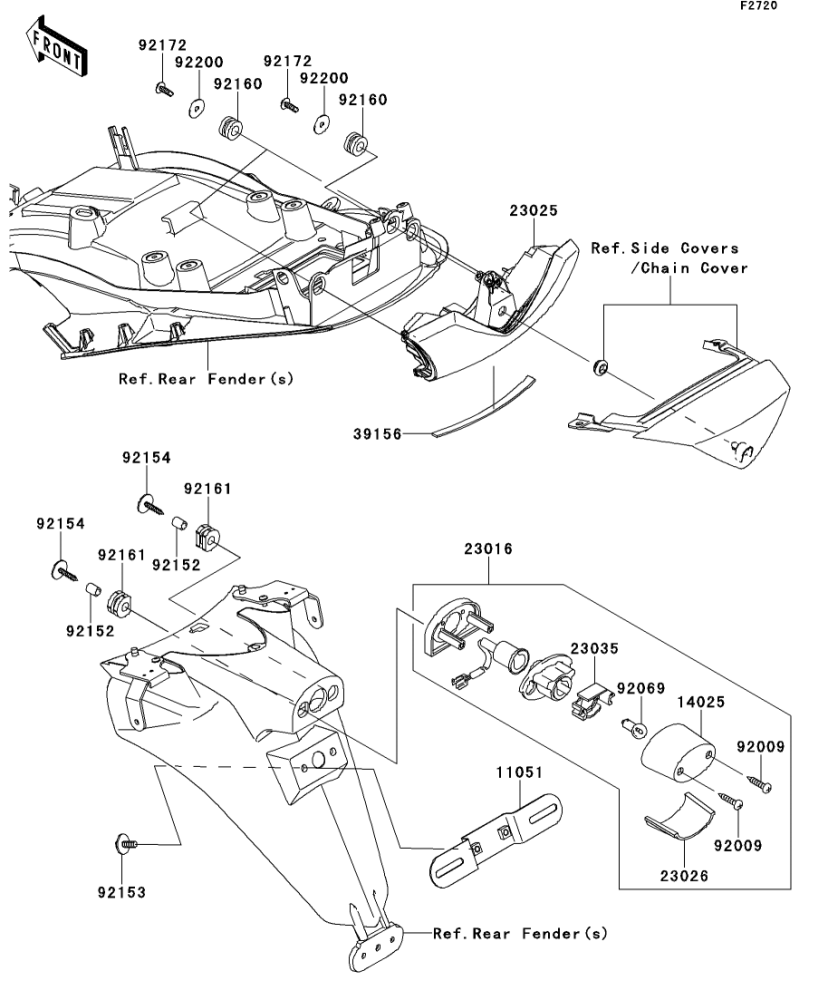 60] Taillight(s) Ninja ZX-14R 2013(ZX1400EDF) - Kawasaki純正部品