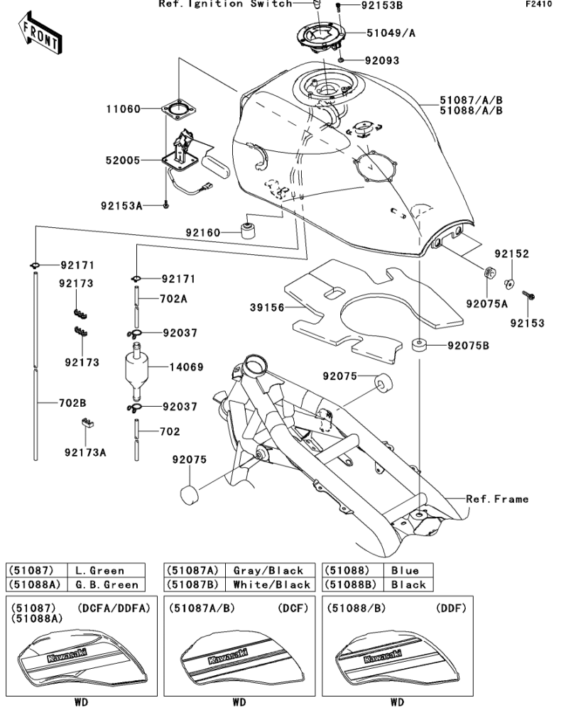 ZRX1200ダエグ タンク 青/黒 カワサキ 純正  バイク 部品 ZRT20D ガソリンタンク DAEG キャンディープラズマブルー 修復素材に 品薄 車検 Genuine:22313467