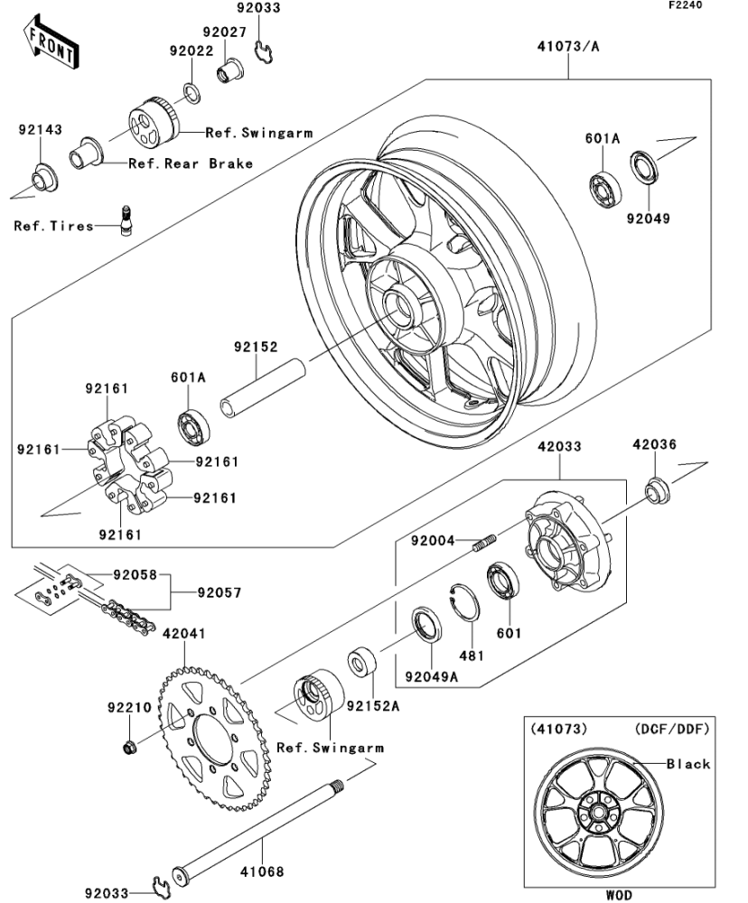 ZRX1200 DAEG 2012(ZR1200DCF) 純正リヤハブ / ZRX1200 DAEG ZRX1200 DAEG 2012(ZR1200DCF) 純正リヤハブ / ZRX1200 DAEG