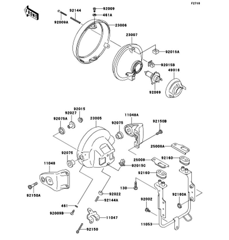 ZEPHYR 1100 2006(ZR1100A6SA) 純正ヘッドライト / ZEPHYR 1100 - Kawasaki純正部品