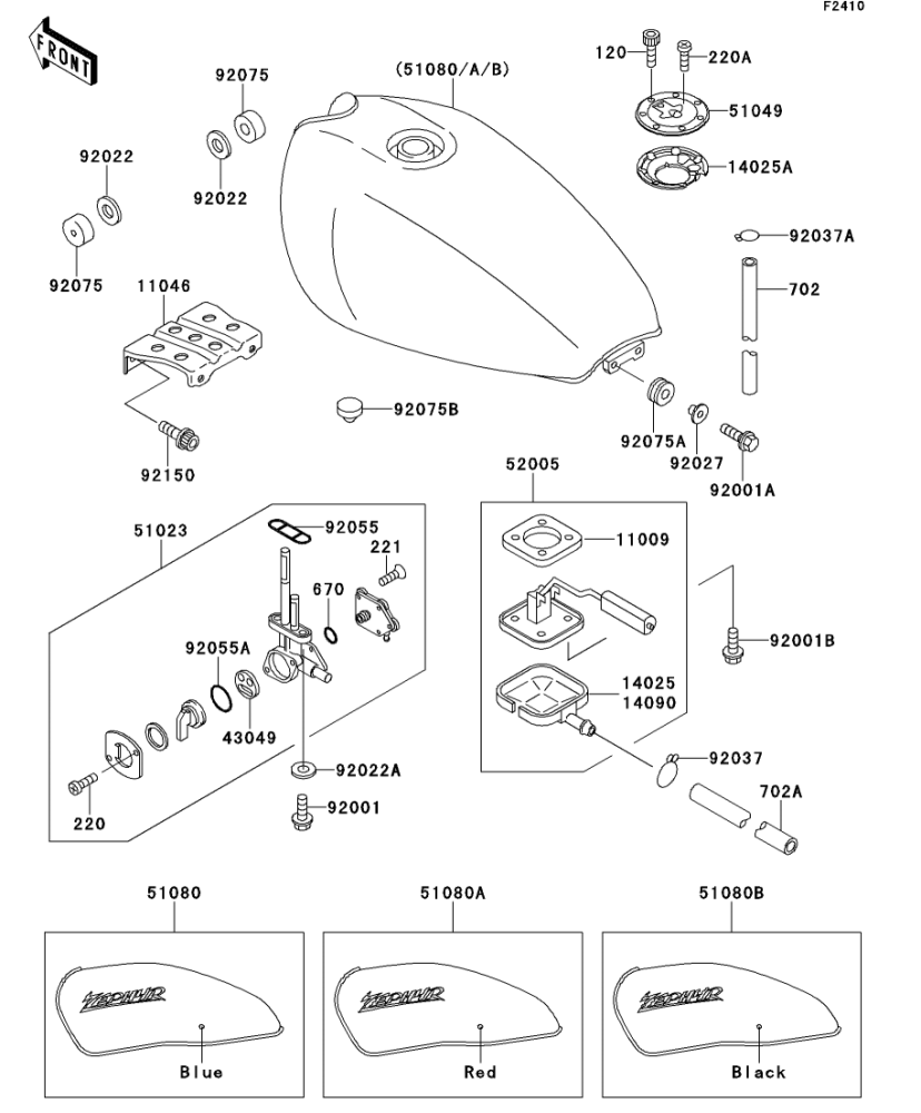 ZEPHYR(400) 1995(ZR400-C7) 純正フューエルタンク / ZEPHYR(400 