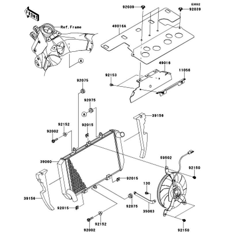 Radiator Ninja 1000 ABS 2013(ZX1000HDF) - Kawasaki純正部品