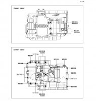 Crankcase Bolt Pattern ER-6N 2013(ER650EDS) - Kawasaki純正部品