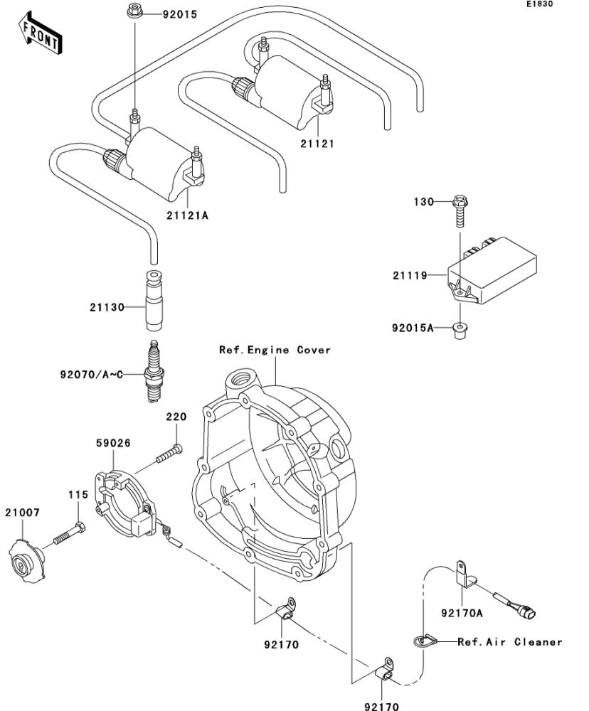 イグニッションシステム ZEPHYR X 2005(ZR400-G9) - Kawasaki純正部品