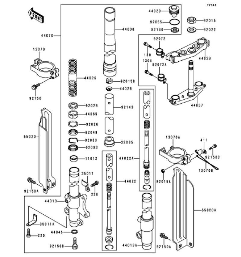 フロントフォーク(KDX125-A3) KDX125SR 1992(KDX125-A3) - Kawasaki 