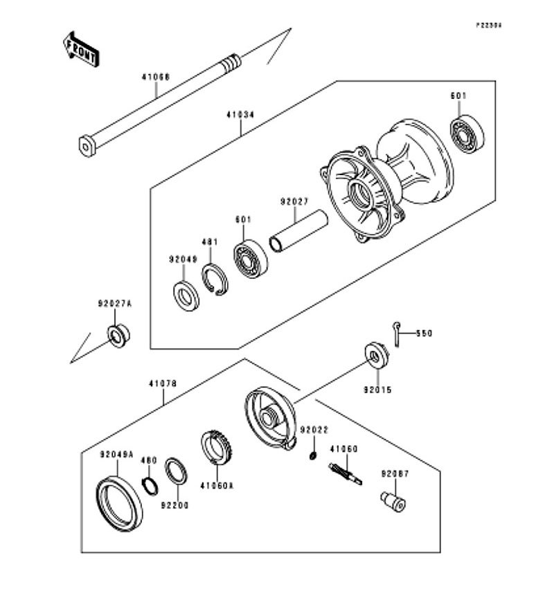 フロントハブ(KDX125-A4/A5/A8) KDX125SR 1994(KDX125-A5) - Kawasaki純正部品