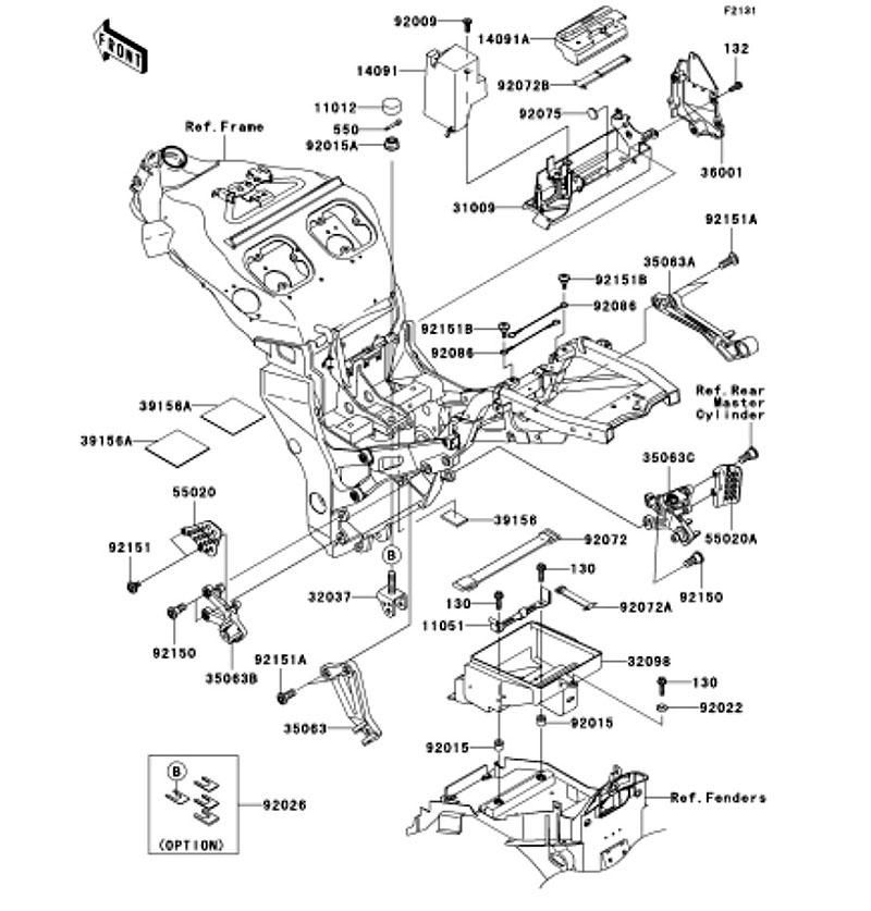 Frame Fittings Ninja ZX-12R 2006(ZX1200B6F) - Kawasaki純正部品