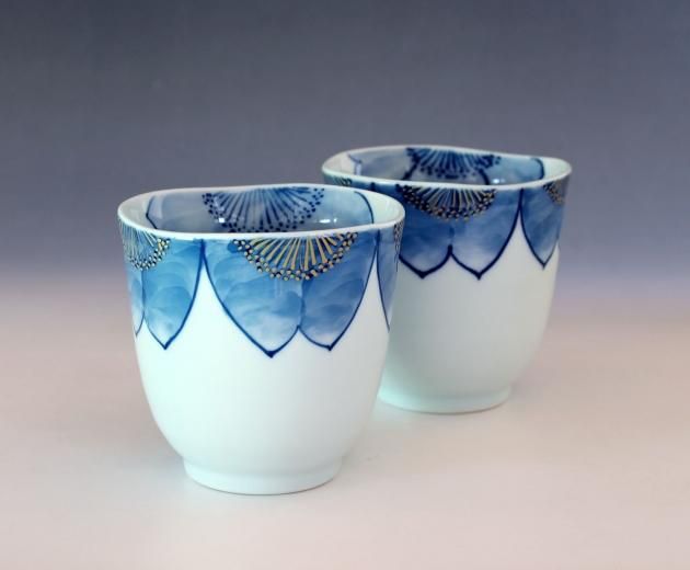 新品未使用　有田焼　高級　水指　三代　金作窯 新品未使用 有田焼 高級 水指 三代 金作窯 有田焼 福泉窯 手描き 染