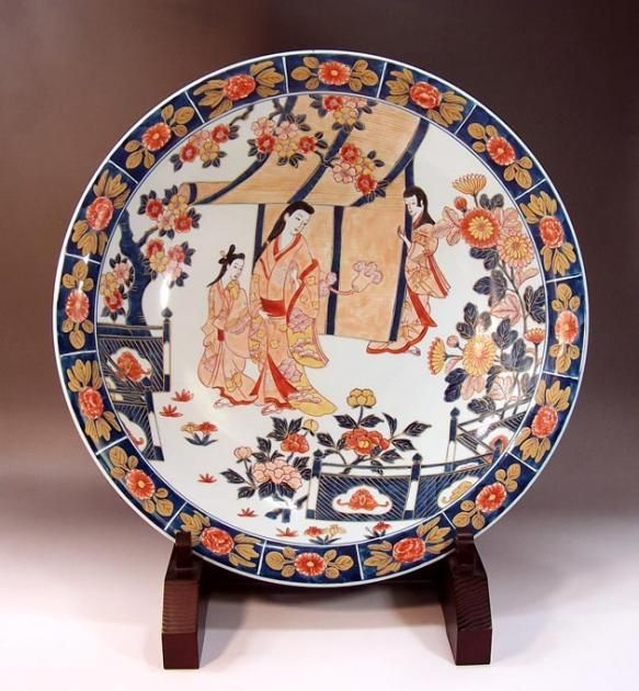 古伊万里 錦兎絵図 ４５cm 大皿 西とA-