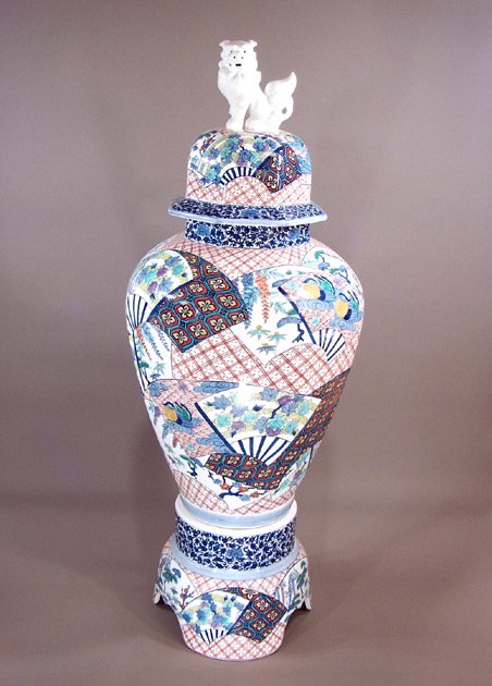 有田焼特大沈香壷-大型飾り花瓶-桐箱入り壺の販売（床の間飾り古伊万里）