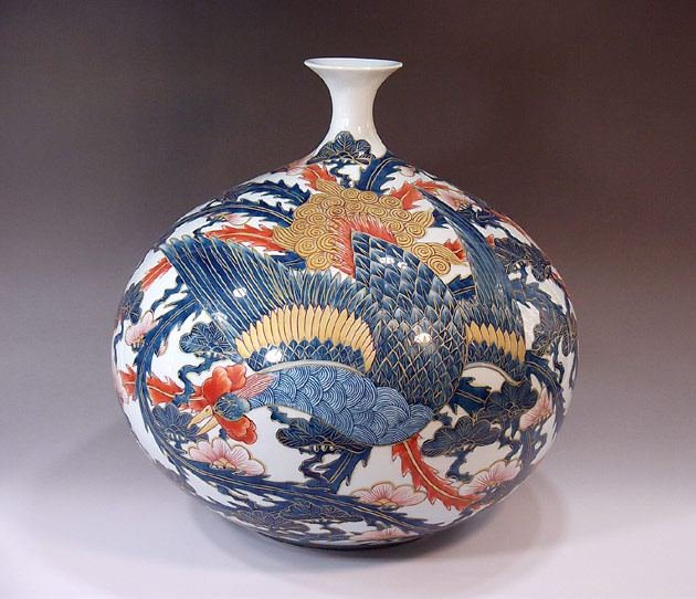 古伊万里の壺花瓶陶器－有田焼・伊万里焼の大きな花瓶の通販