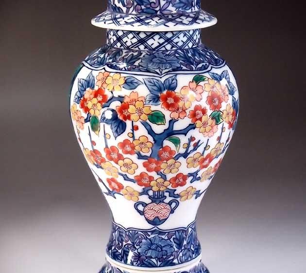 壺 飾り壺 陶器 花瓶 花器 中国 有田焼 伊万里焼 骨董品 インテリア高 