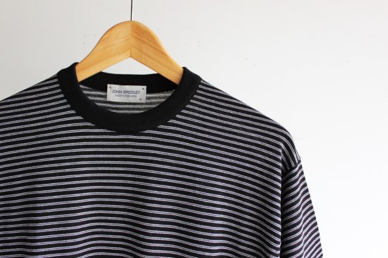 JOHN SMEDLEY/Micro Border T-Shirt S4631 - Olimpico/オリンピコ 