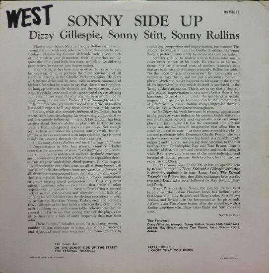 Sonny Rollins，Dizzy Gillespie 『SONNY SIDE UP』 - 中古CD＆