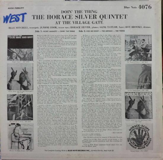 Horace Silver Quintet 『Doin' The Thing』 - 中古CD＆レコード