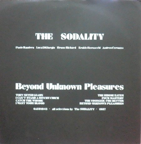 SODALITY 『BEYOND UNKNOWN PLEASURES』 - 中古CD＆レコード【ジスボーイ】Web Shop：通販サイト