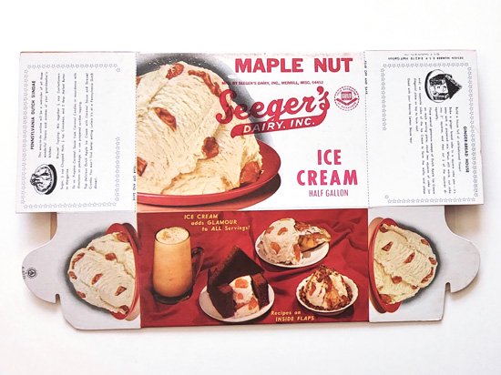アメリカ　ヴィンテージ　ボックス　アイスクリームの箱　Seeger's Maple Nut - BERN　ヨーロッパやアメリカのスーベニール雑貨のお店