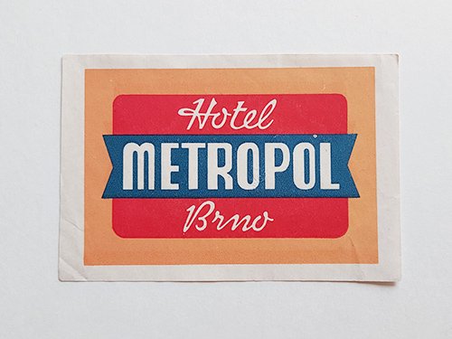 チェコのヴィンテージホテルラベル HOTEL METROPOL BRNO - BERN ヨーロッパやアメリカのスーベニール雑貨のお店