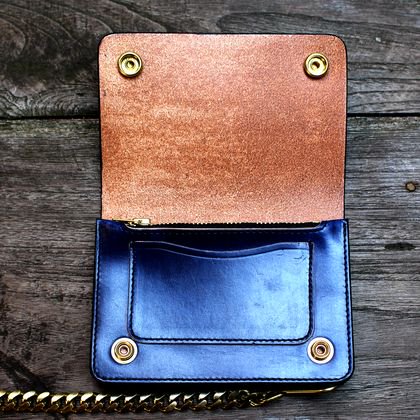 ORIGINAL TRUCKER WALLET（SHORT・NAVY・BRASS） - JUNKY CLASSICS 