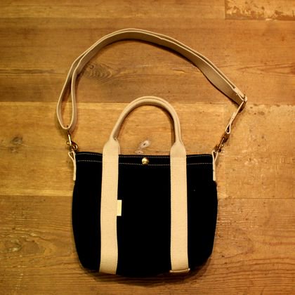 SMALL 2WAY TOTE BAG（BLACK×WHITE） - JUNKY CLASSICS | ジャンキー