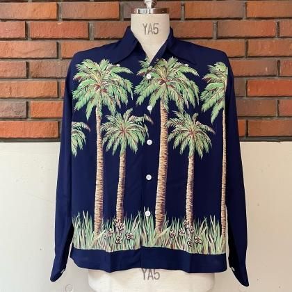 LONG SLEEVE “PALM TREE”(NAVY)~2022~ - JUNKY CLASSICS LONG SLEEVE “PALM TREE”(NAVY)~2022~ - JUNKY CLASSICS