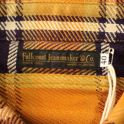 Full Count 4070 Original Check Cotton Flannel Dull Orange x Purple FIN