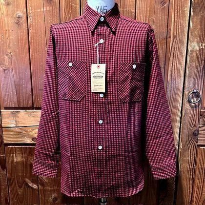 Lot 3055 LONG SLEEVE CHECK WORK SHIRTS A柄（RED） - JUNKY