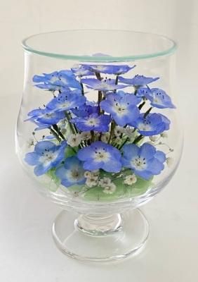 ネモフィラとカスミ草のボトルフラワー - ボトルフラワー通販 ボトル