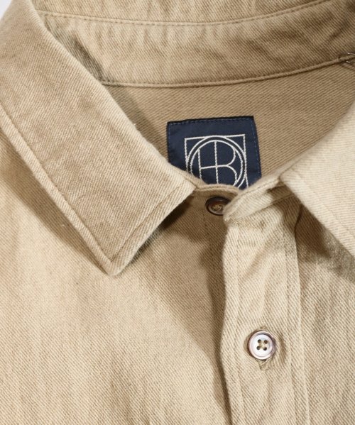 HOBO /ARTISAN S/S SHIRT LINEN COTTON TWILL HAND DYED(HB-S3701)