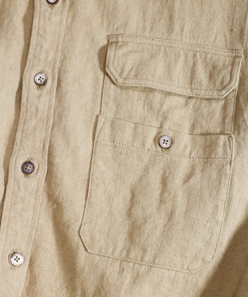 HOBO /ARTISAN S/S SHIRT LINEN COTTON TWILL HAND DYED(HB-S3701)