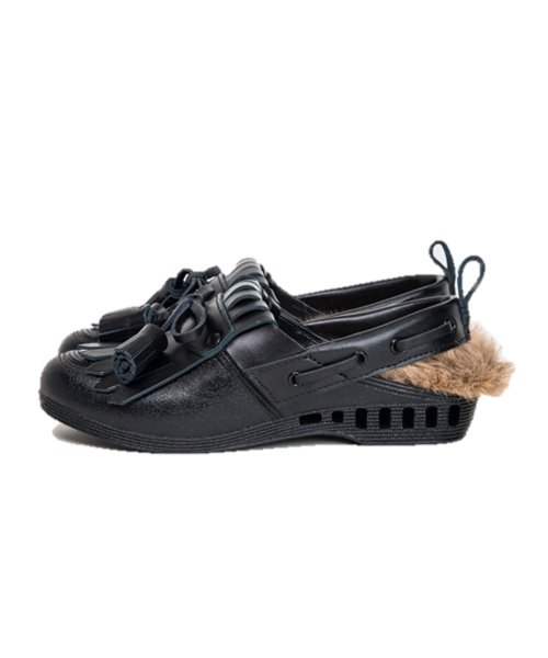 bench/ BENSAN-F QUILT LOAFER RIBBON TUSSEL DECK STRAP FUR INSOLE(BE-SA65)