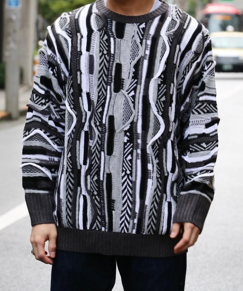 再入荷】THRIFTY LOOK / 3D KNITTING 'B' SWEATER