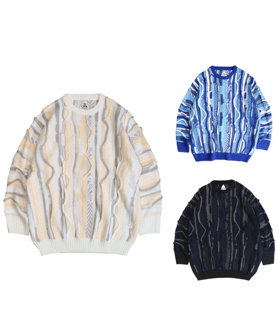 【再入荷】THRIFTY LOOK / 3D KNITTING 'B' SWEATER