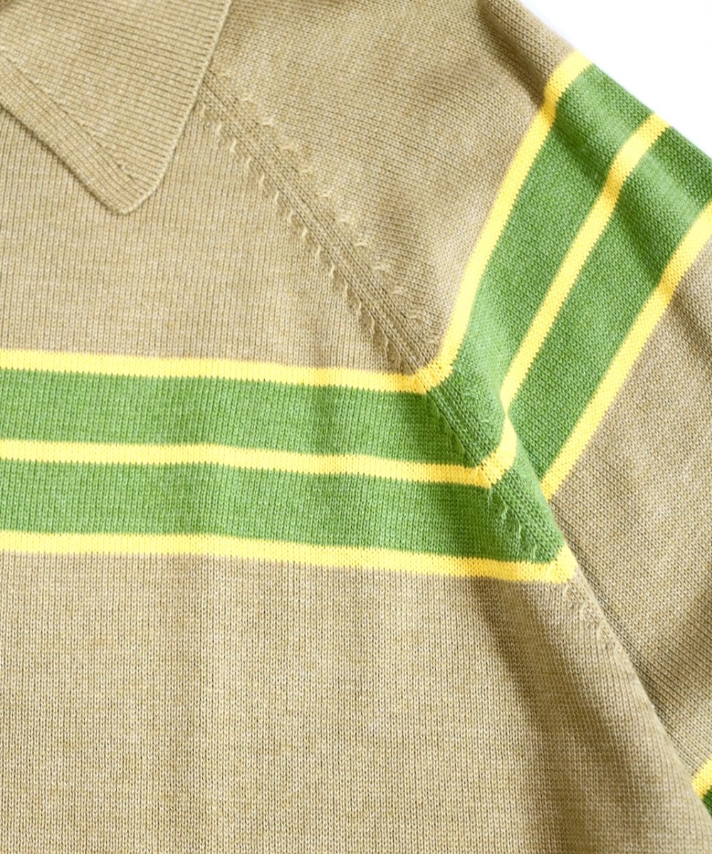 TOWNCRAFT/タウンクラフト SURF BORDER KNIT POLO ボーダー ニットポロ-