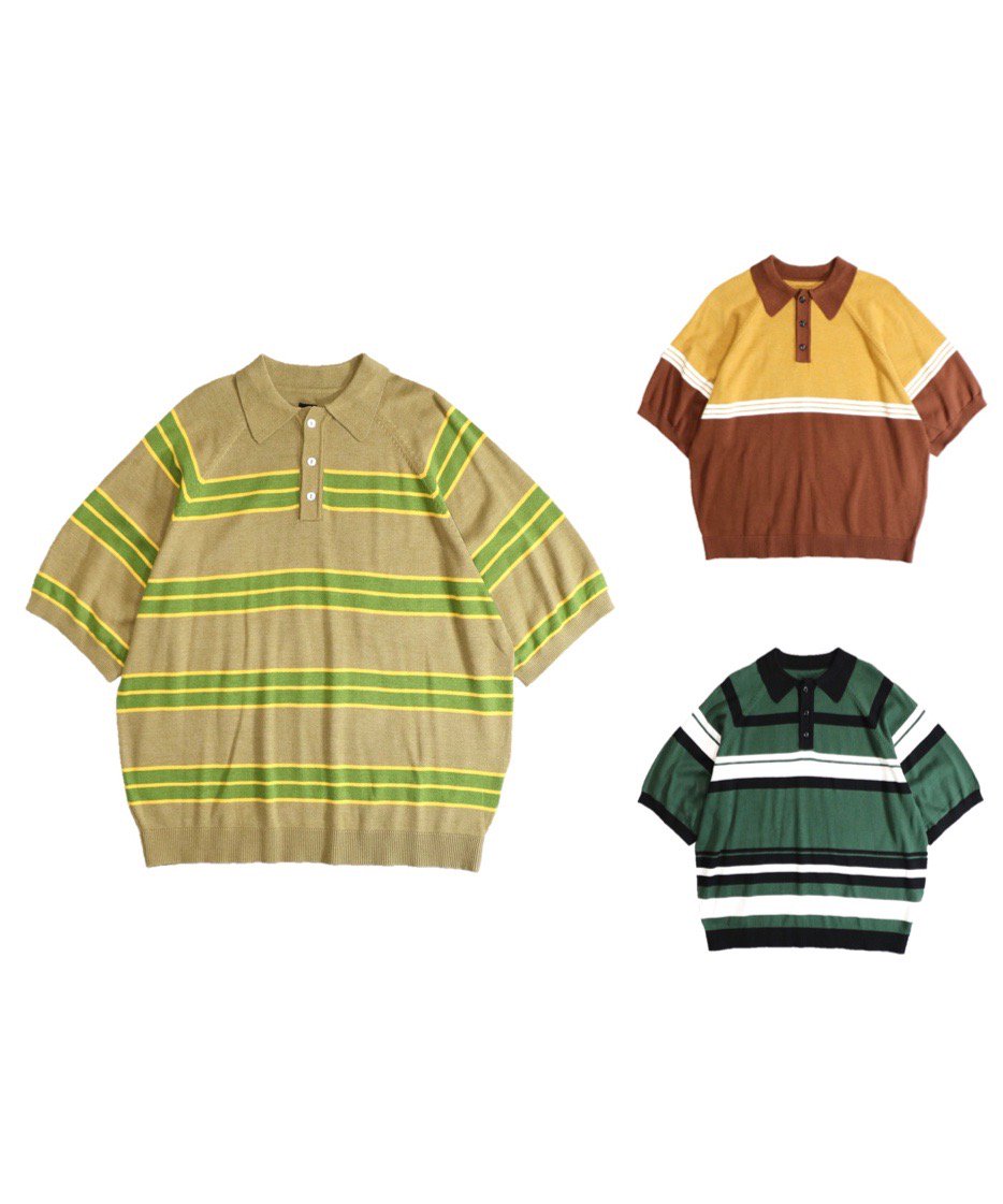 TOWNCRAFT / SURF BORDER KNIT POLO