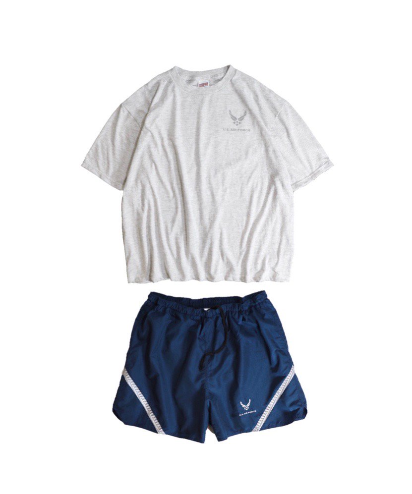 U.S MILITARY / US AIRFORCE PHYSICAL TRAINING TEE  US AIRFORCE TRAINING SHORTS DEADSTOCK SET UP