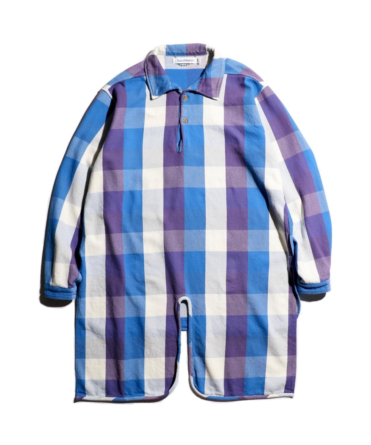 トップス sandwaterr RESEARCHED H/ZIP SHIRT SandWaterr/サンドウォーター】RESEARCHED H/ZIP SHIRT(BLUE