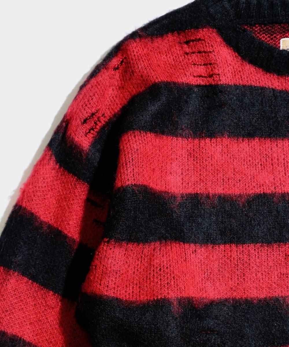 TOWNCRAFT / VINTAGE PATTERN CREW SWEATER DAMAGED